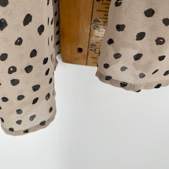 Hayden Dress Women’s 8 Beige & Black Polka Dot Flowy Feminine Romantic - Picture 6 of 11